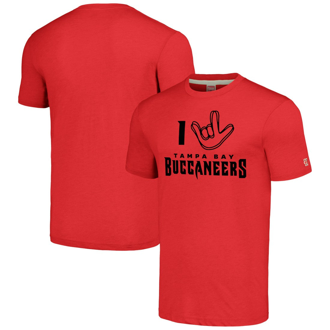 Tampa Bay Buccaneers Homage Unisex The NFL ASL Collection by Love Sign Tri-Blend T-Shirt - Red online