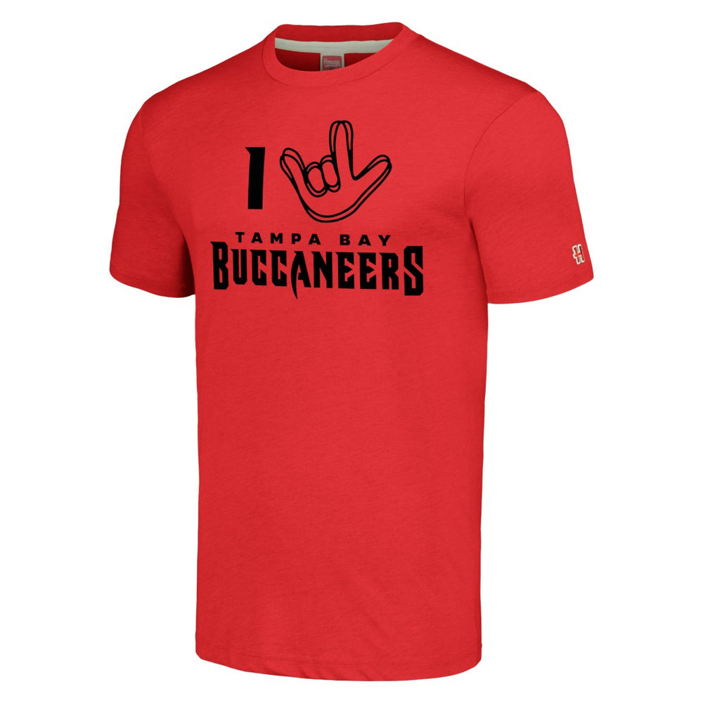 Tampa Bay Buccaneers Homage Unisex The NFL ASL Collection by Love Sign Tri-Blend T-Shirt - Red online