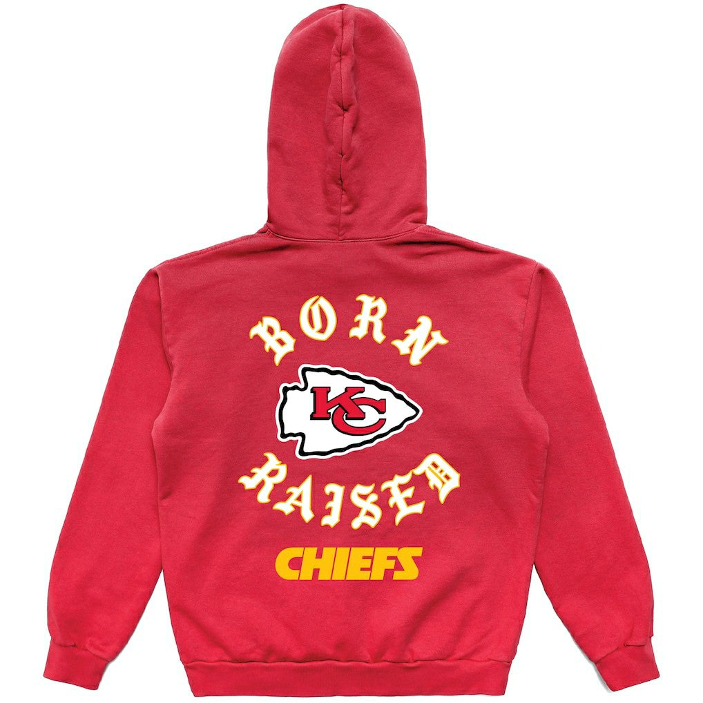 Kansas City Chiefs Born x Raised Unisex Pullover Hoodie - Red discount