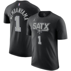 Victor Wembanyama San Antonio Spurs Jordan Brand 2022/23 Statement Edition Name & Number T-Shirt - Black discount