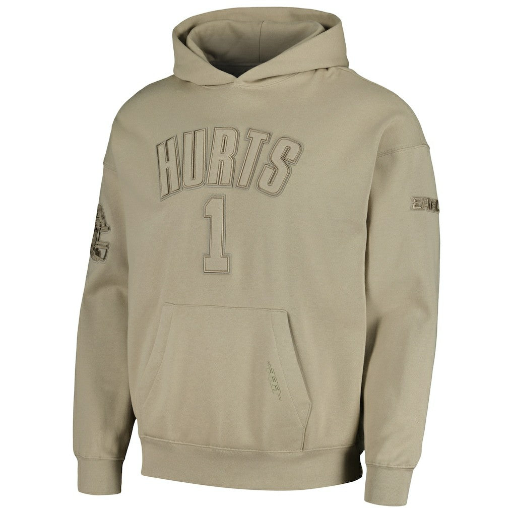 Jalen Hurts Philadelphia Eagles Pro Standard Player Name & Number Pullover Hoodie - Tan discount