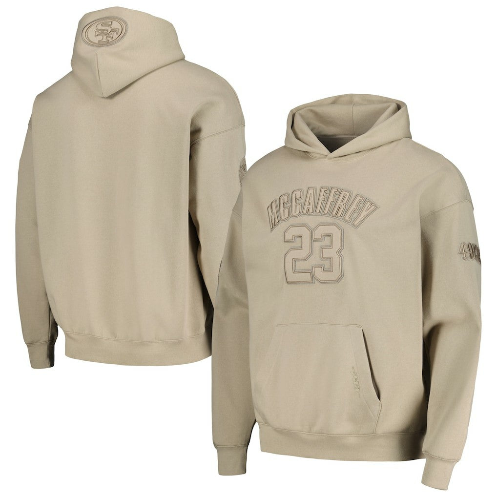 Christian McCaffrey San Francisco 49ers Pro Standard Player Name & Number Pullover Hoodie - Tan outlet