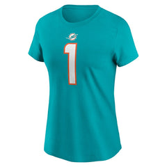 Tua Tagovailoa Miami Dolphins Women's Player Name & Number T-Shirt - Aqua | Nike online