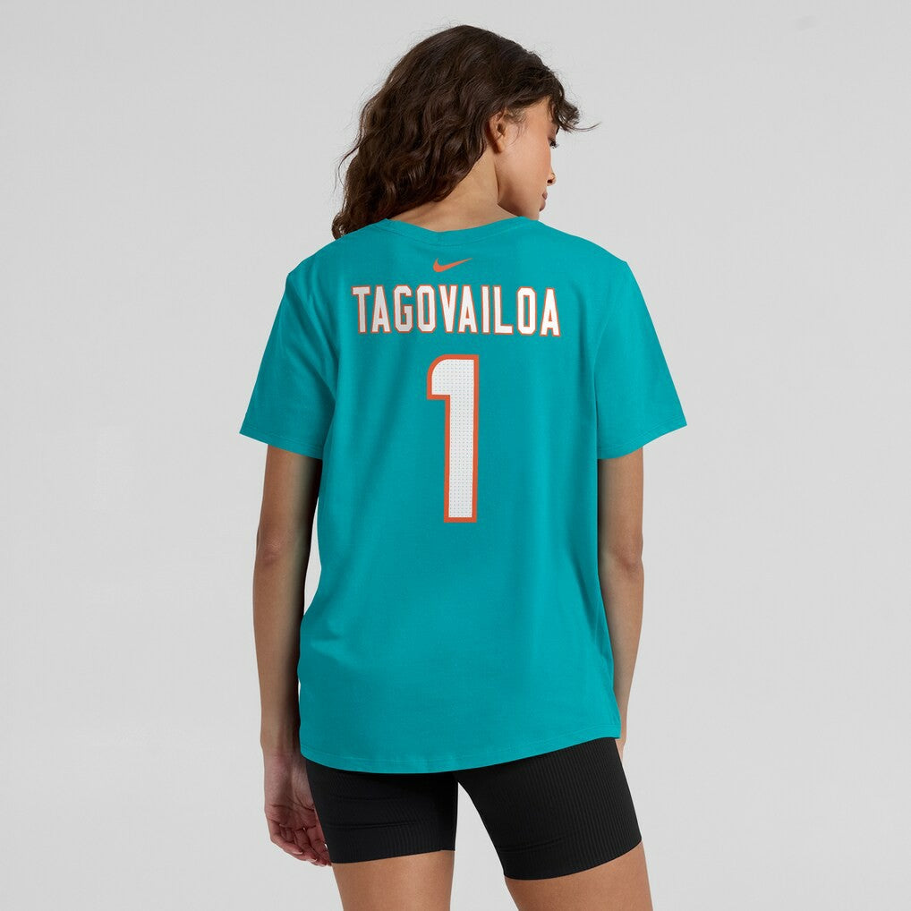 Tua Tagovailoa Miami Dolphins Women's Player Name & Number T-Shirt - Aqua | Nike online