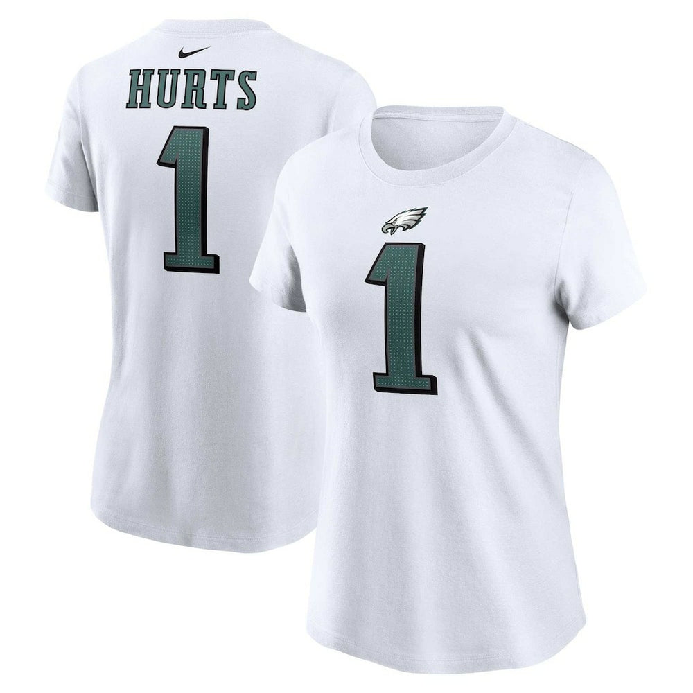 Jalen Hurts Philadelphia Eagles Women's Player Name & Number T-Shirt - White | Nike sale
