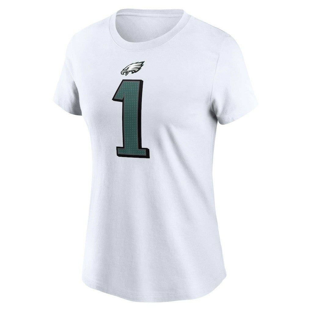 Jalen Hurts Philadelphia Eagles Women's Player Name & Number T-Shirt - White | Nike sale