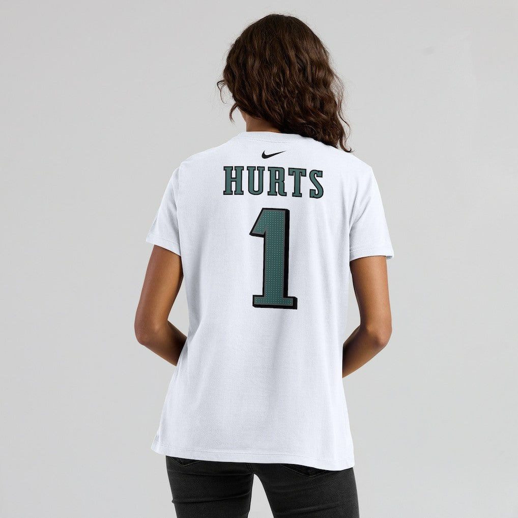 Jalen Hurts Philadelphia Eagles Women's Player Name & Number T-Shirt - White | Nike sale