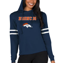 Denver Broncos Concepts Sport Women's Marathon Lightweight Lounge Pullover Hoodie - Navy discount
