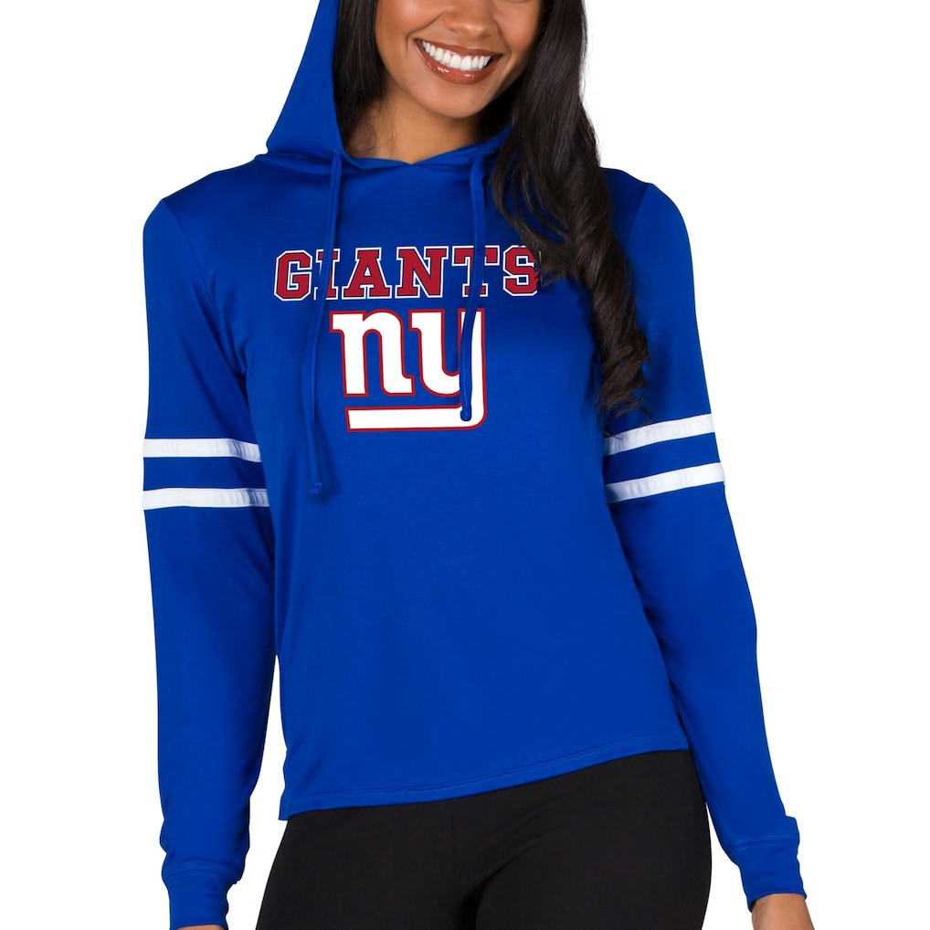 New York Giants Concepts Sport Women's Marathon Lightweight Lounge Pullover Hoodie - Royal on sale