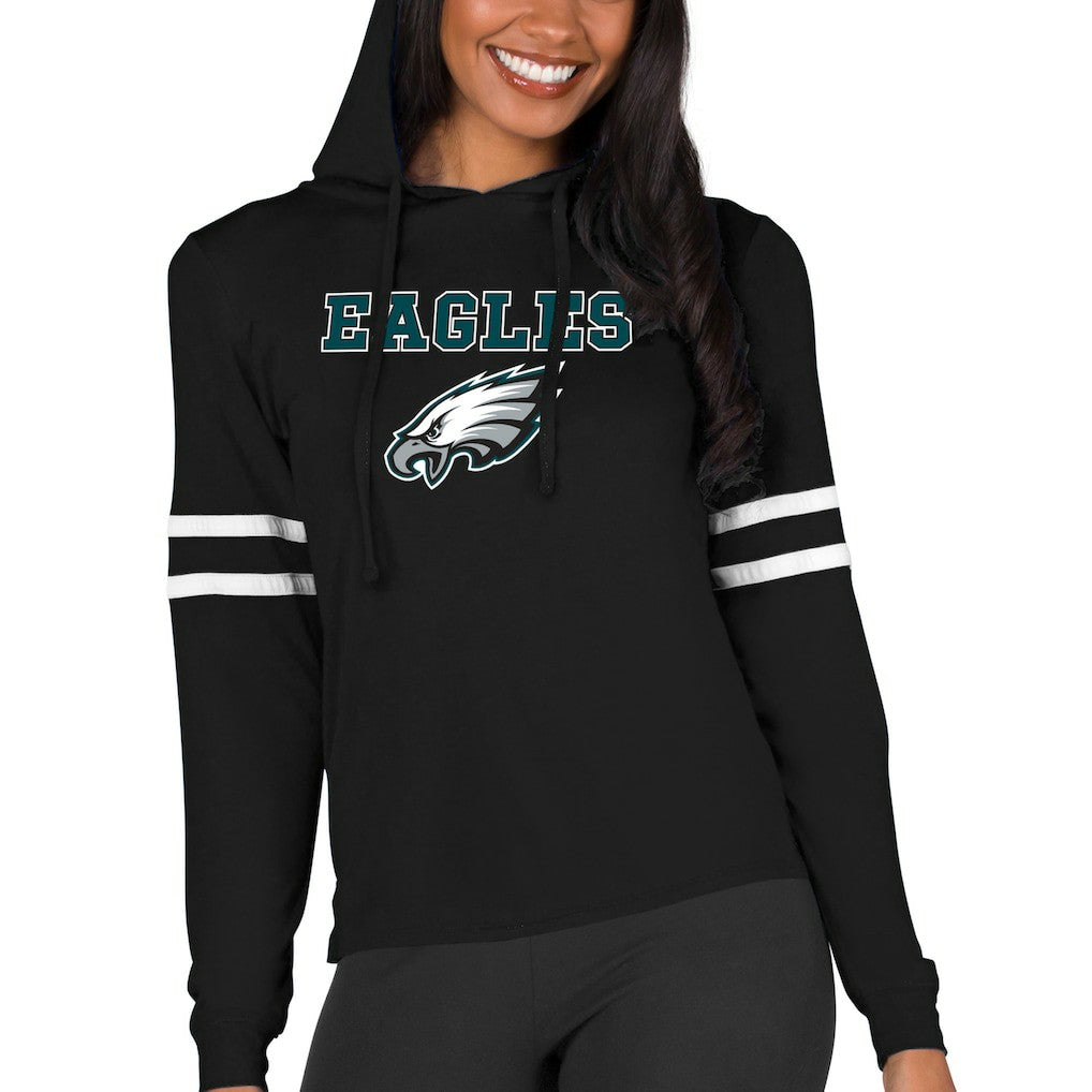 Philadelphia Eagles Concepts Sport Women's Marathon Lightweight Lounge Pullover Hoodie - Black cheap
