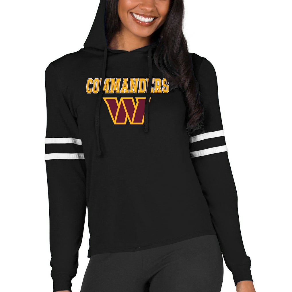Washington Commanders Concepts Sport Women's Marathon Lightweight Lounge Pullover Hoodie - Black on sale
