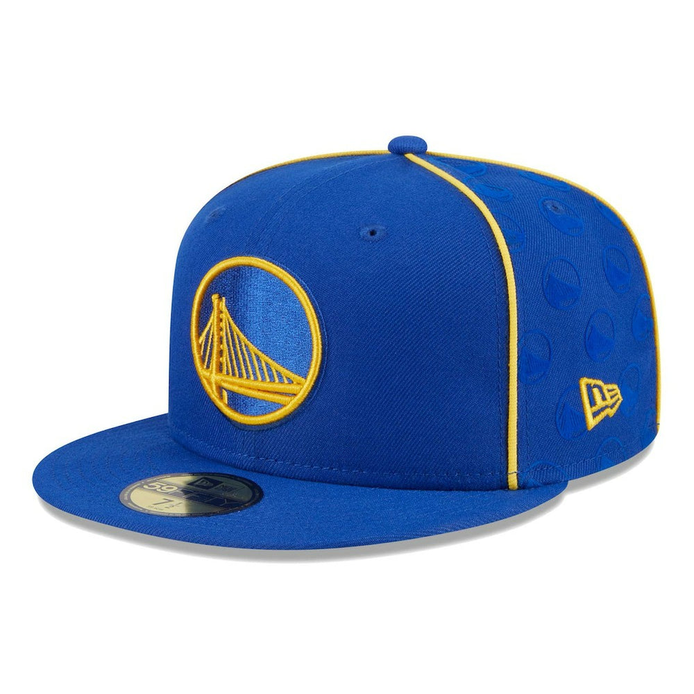 Golden State Warriors Piped & Flocked 59Fifty Fitted Hat - Royal | New Era on sale