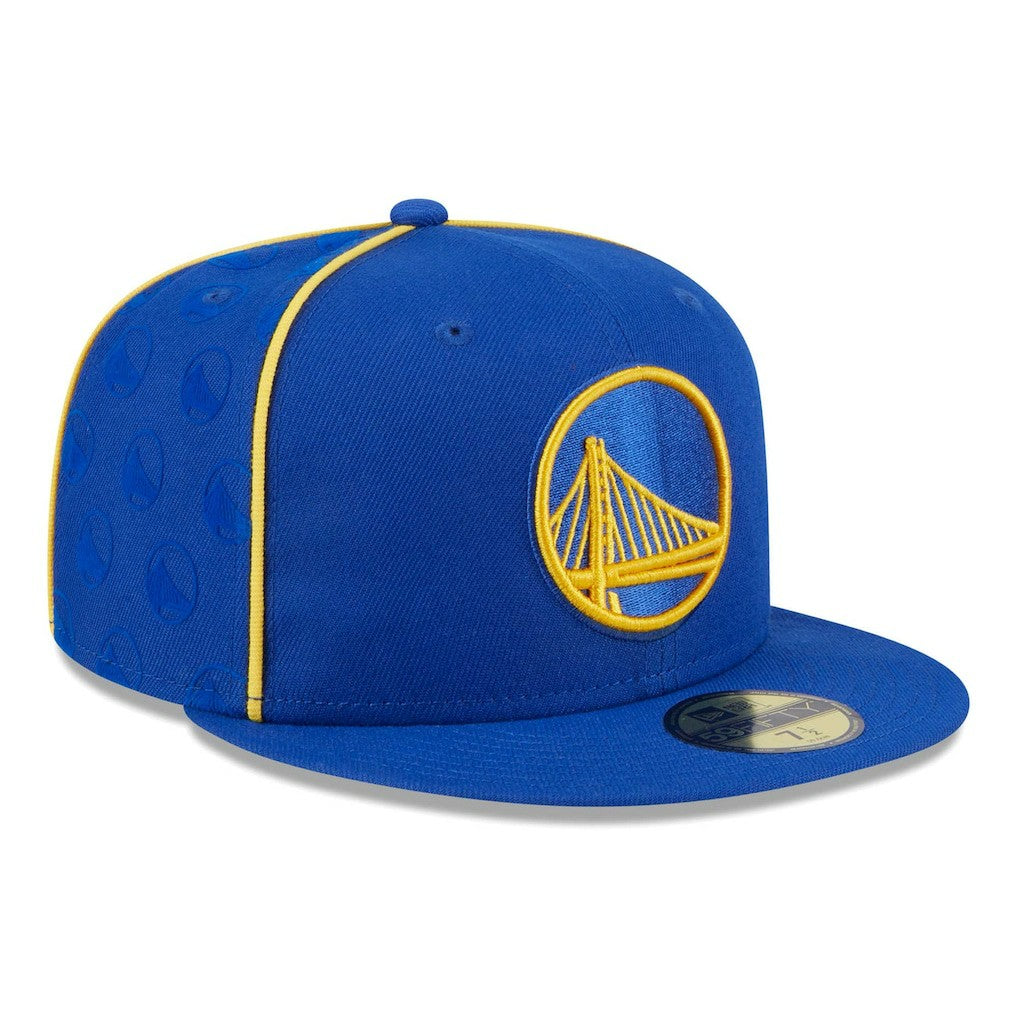 Golden State Warriors Piped & Flocked 59Fifty Fitted Hat - Royal | New Era on sale