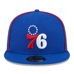 Philadelphia 76ers Piped & Flocked 59Fifty Fitted Hat - Royal | New Era for sale