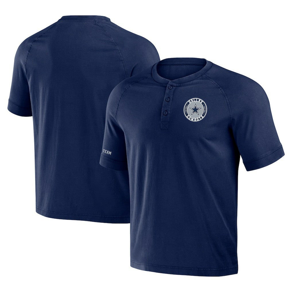 Dallas Cowboys NFL x Darius Rucker Collection Washed Raglan Henley T-Shirt - Navy sale
