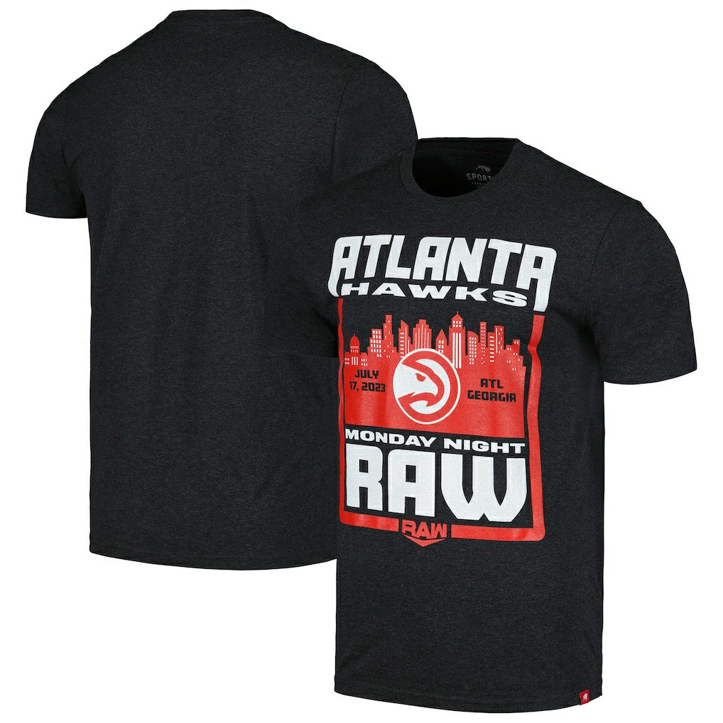 Sportiqe Monday Night RAW x Atlanta Hawks Tri-Blend T-Shirt - Black outlet