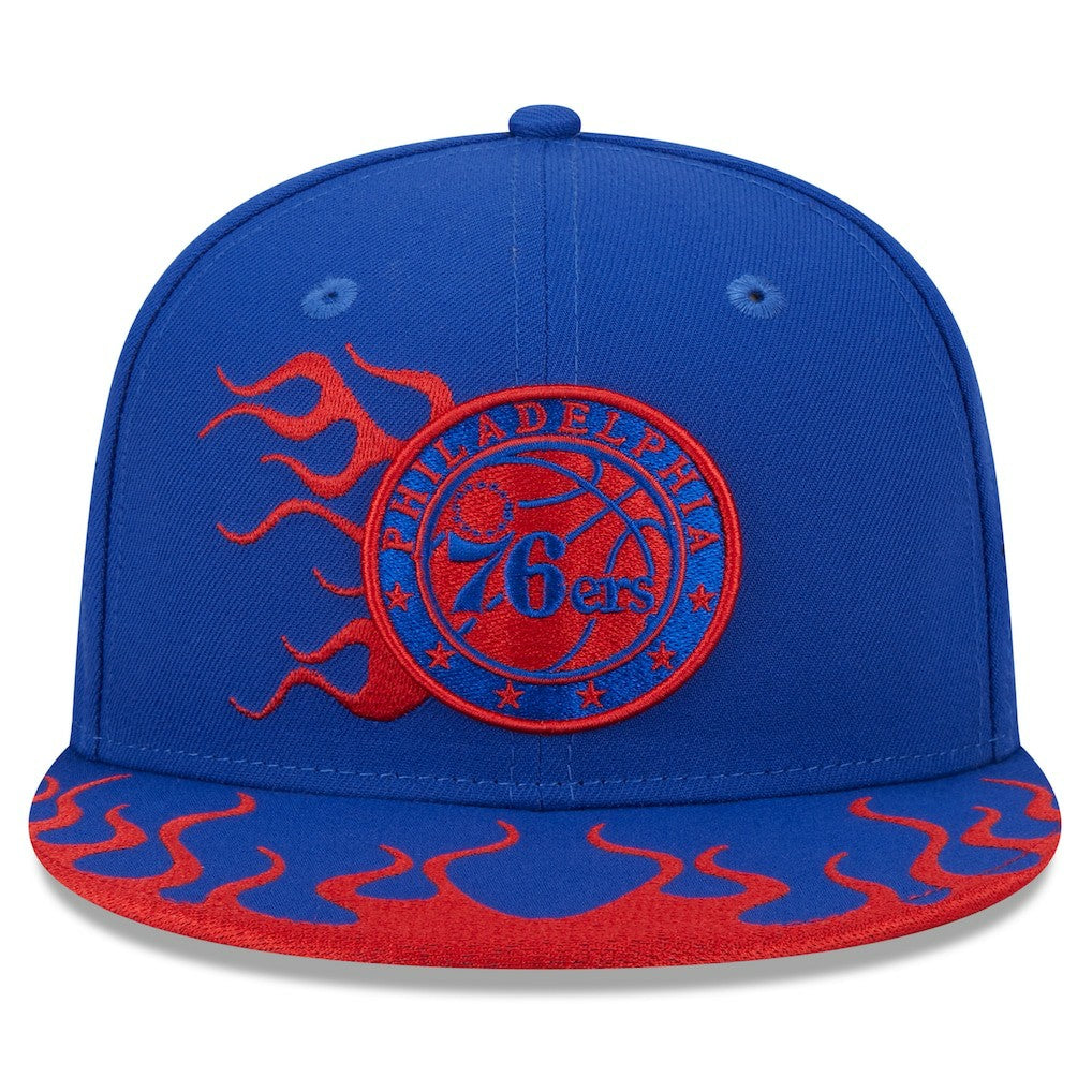 Philadelphia 76ers Rally Drive Flames 9FIFTY Snapback Hat - Royal | New Era sale