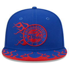 Philadelphia 76ers Rally Drive Flames 9FIFTY Snapback Hat - Royal | New Era sale