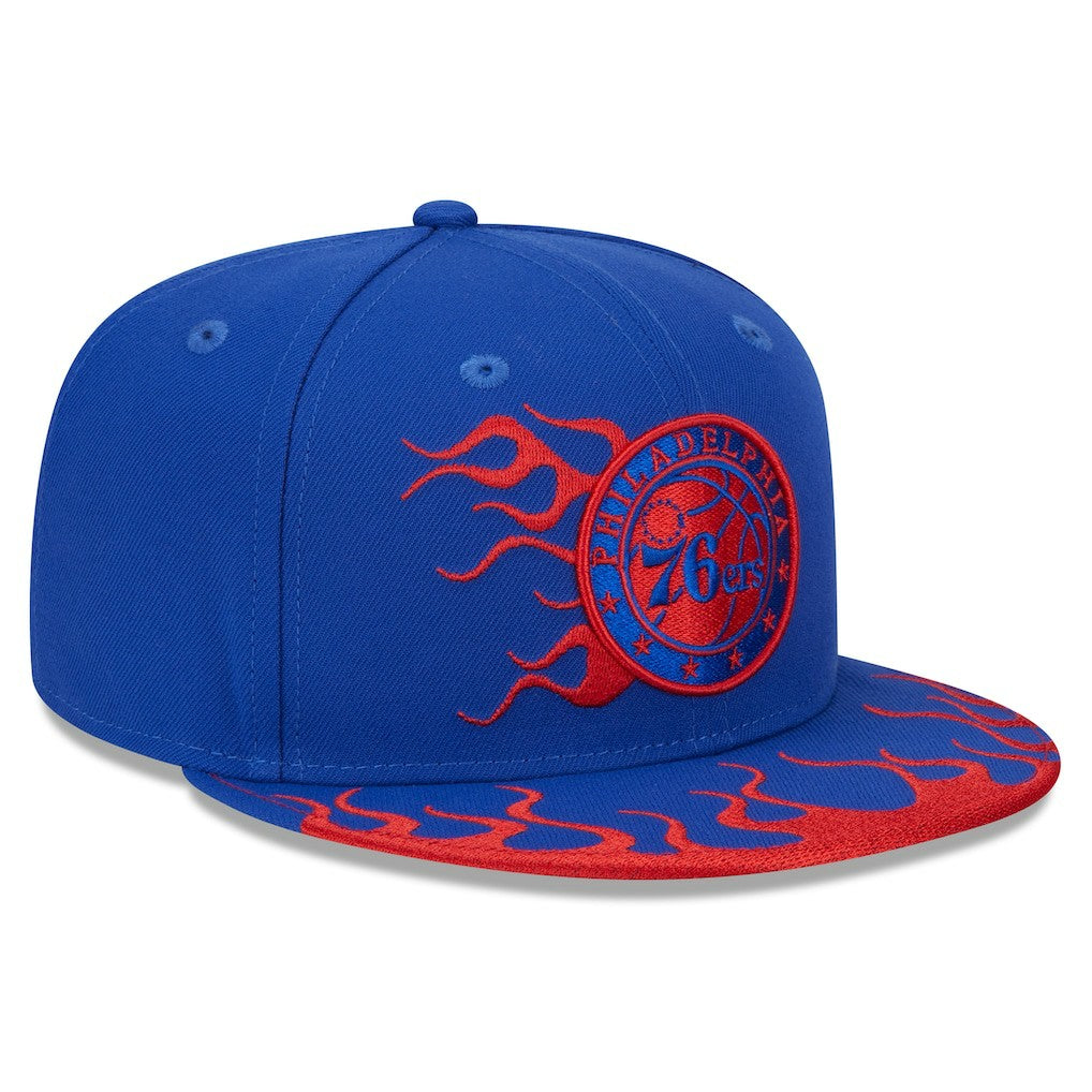 Philadelphia 76ers Rally Drive Flames 9FIFTY Snapback Hat - Royal | New Era sale