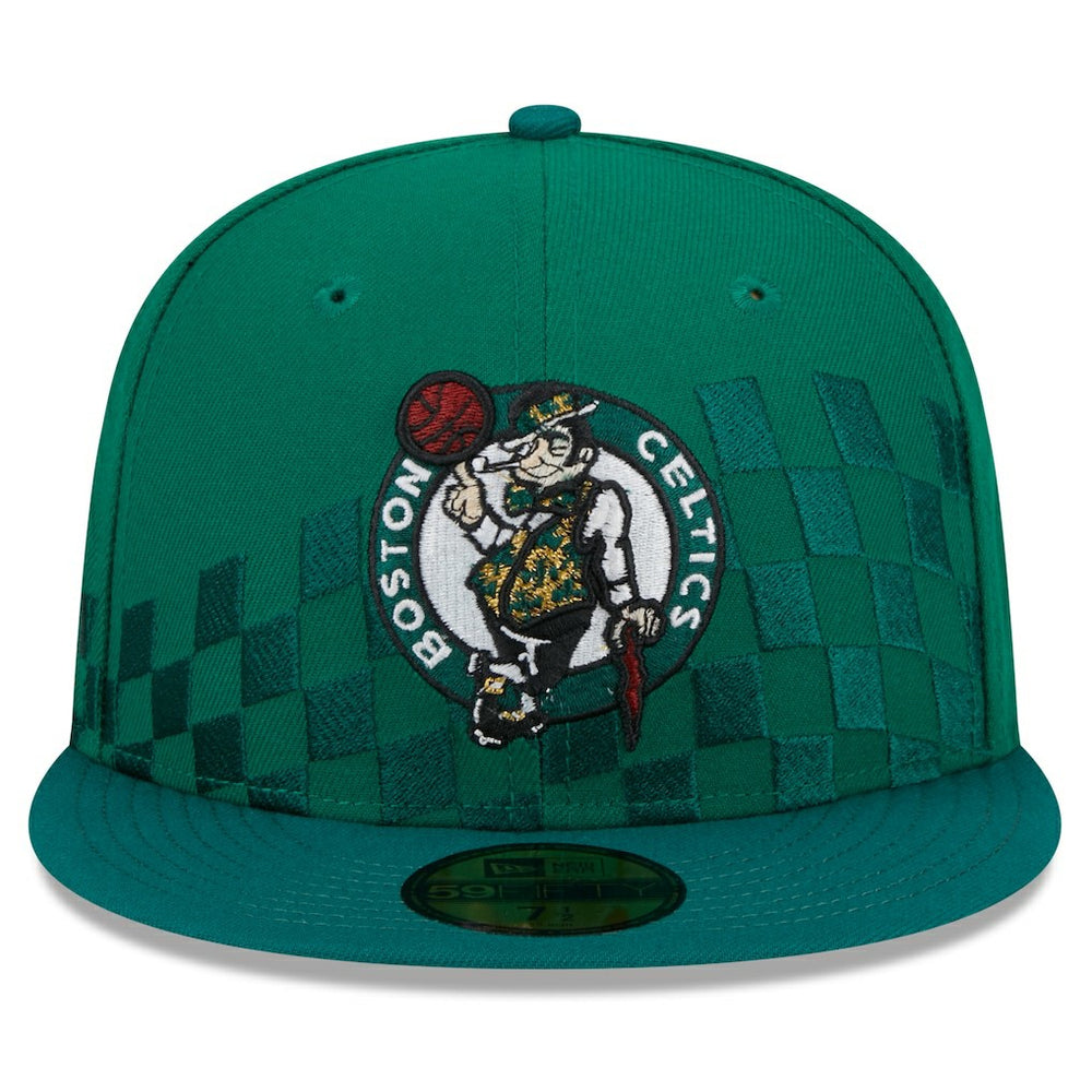 Boston Celtics Rally Drive Checkerboard 59FIFTY Crown Fitted Hat - Kelly Green | New Era for sale