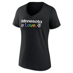 Minnesota Twins Women's City Pride V-Neck T-Shirt - Black
