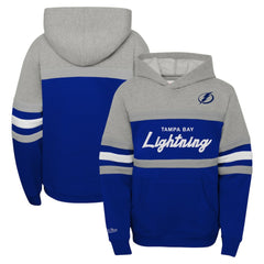 Tampa Bay Lightning Mitchell & Ness Youth Head Coach Pullover Hoodie Gray