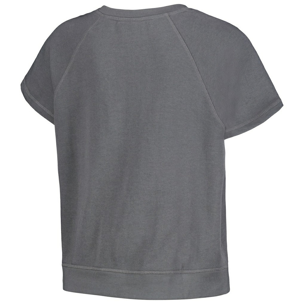 Golden State Warriors The Wild Collective Women's Embroidered Fleece Raglan Short Sleeve Pullover Sweatshirt sale - Gray cheap