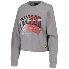 Chicago Bulls The Wild Collective Women's Band Cropped Long Sleeve T-Shirt sale - Gray for sale