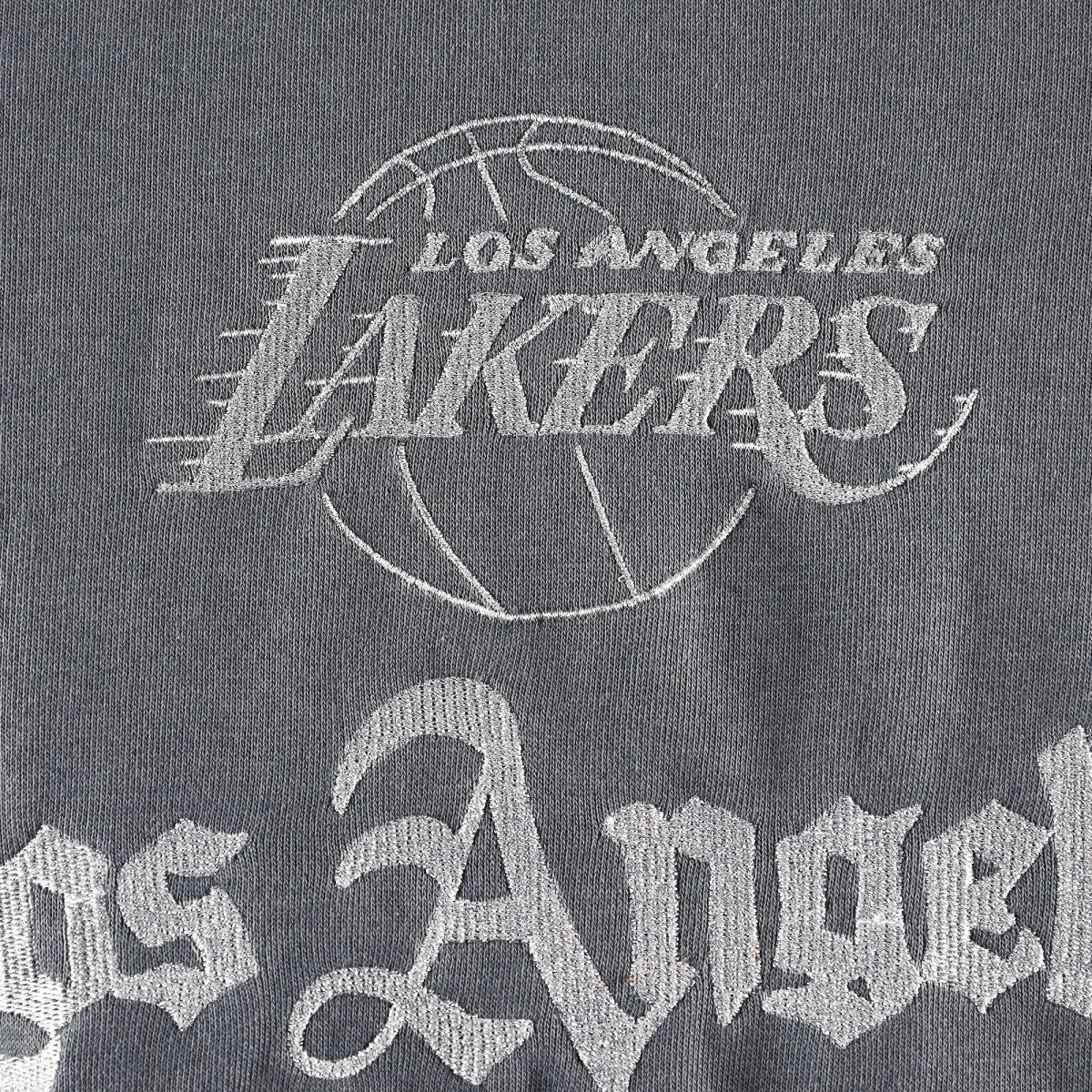 Los Angeles Lakers The Wild Collective Women's Embroidered Fleece Raglan Short Sleeve Pullover Sweatshirt - Gray outlet