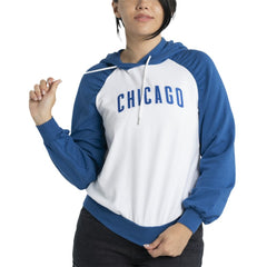 Chicago Cubs Lusso Women's Marlowe Tri-Blend Raglan Pullover Hoodie - White