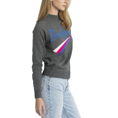 Los Angeles Dodgers Lusso Women's Serena Raglan Pullover Sweater - Gray