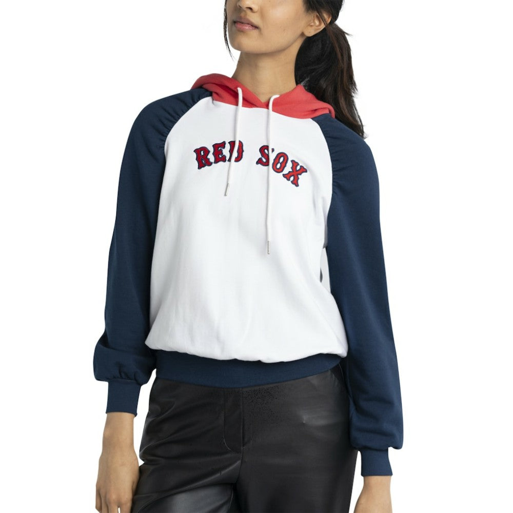 Boston Red Sox Lusso Women's Marlowe Tri-Blend Raglan Pullover Hoodie - White
