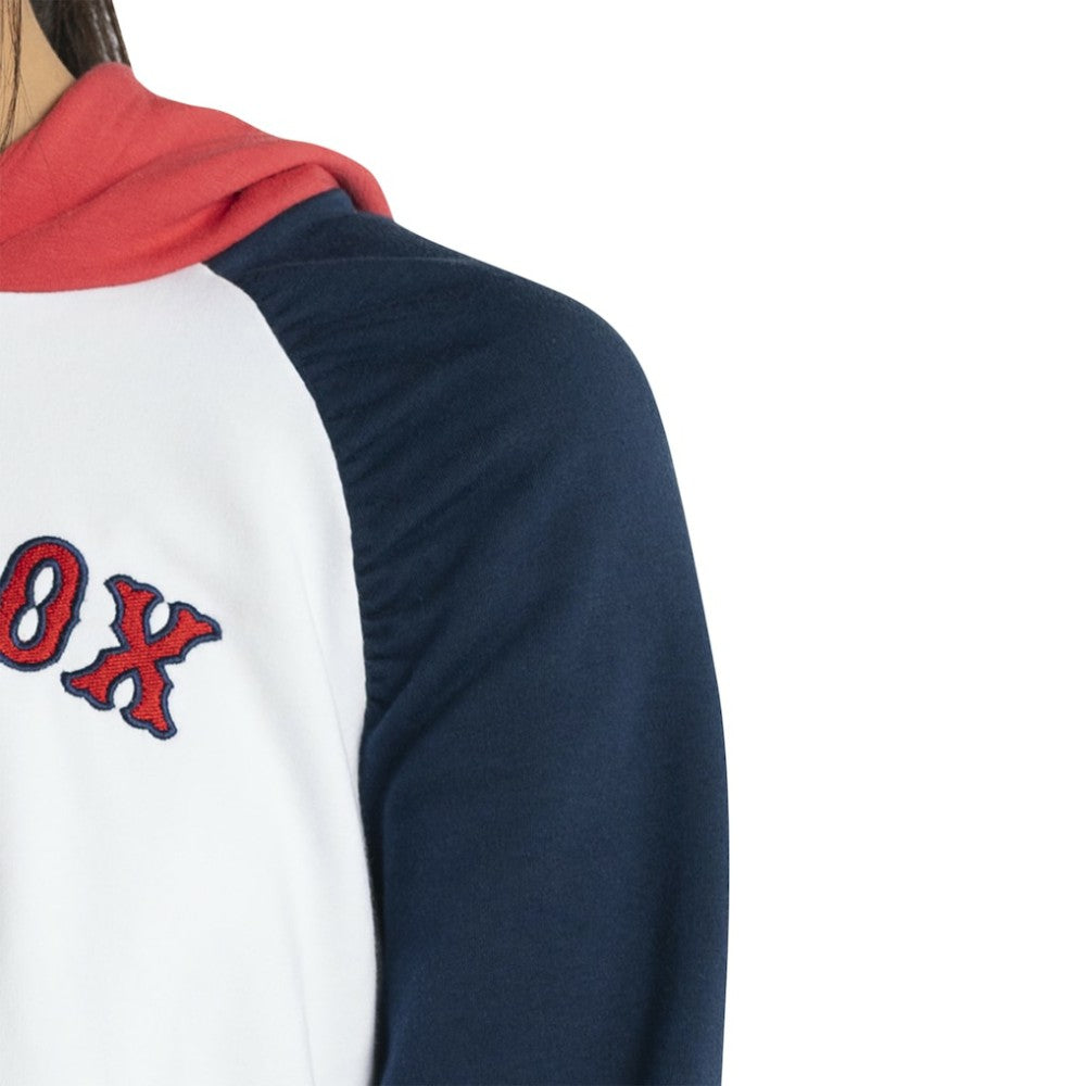 Boston Red Sox Lusso Women's Marlowe Tri-Blend Raglan Pullover Hoodie - White