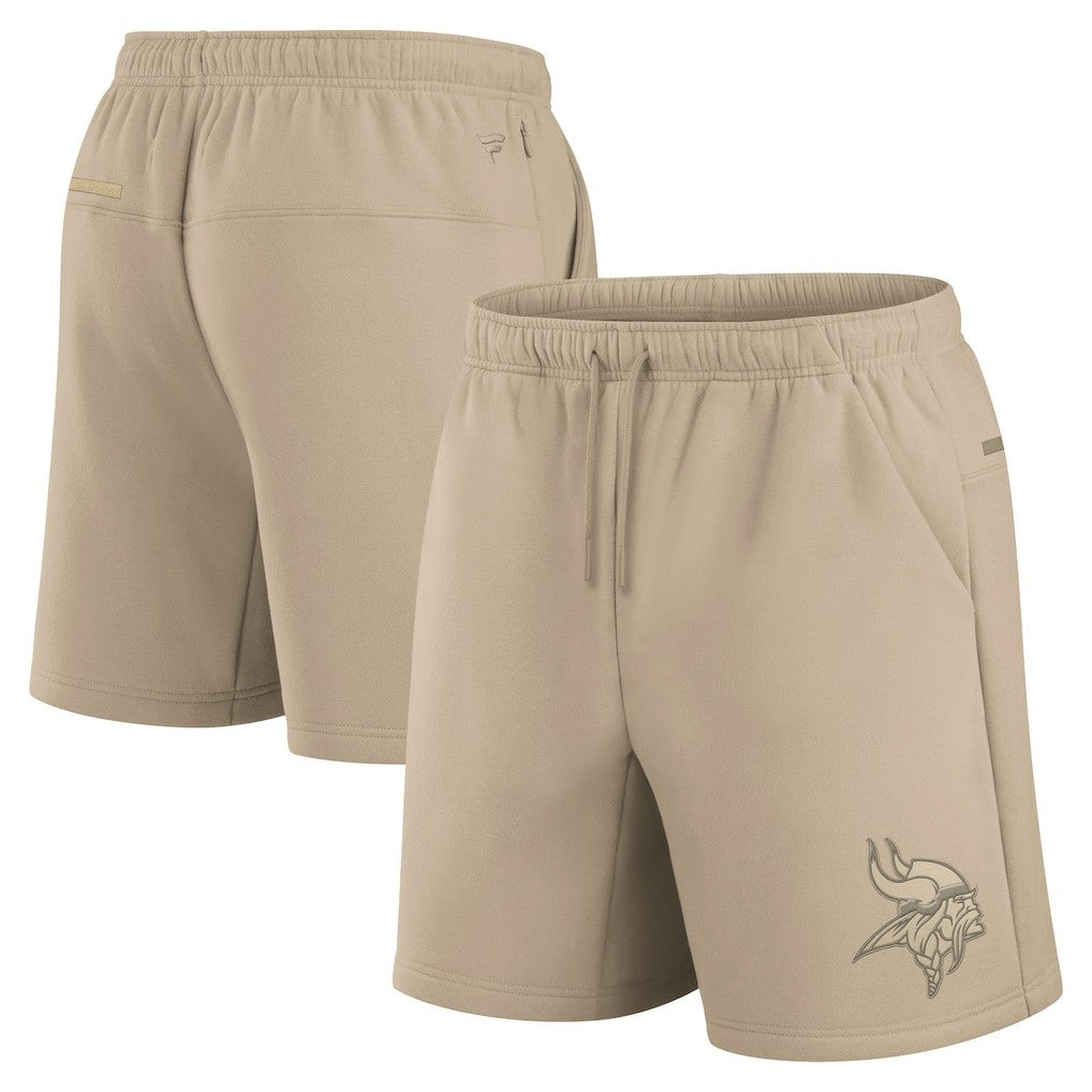 Minnesota Vikings Unisex Elements Super Soft Fleece Shorts - Khaki sale