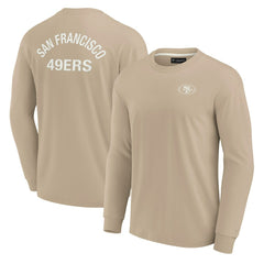 San Francisco 49ers Unisex Elements Super Soft Long Sleeve T-Shirt - Khaki cheap