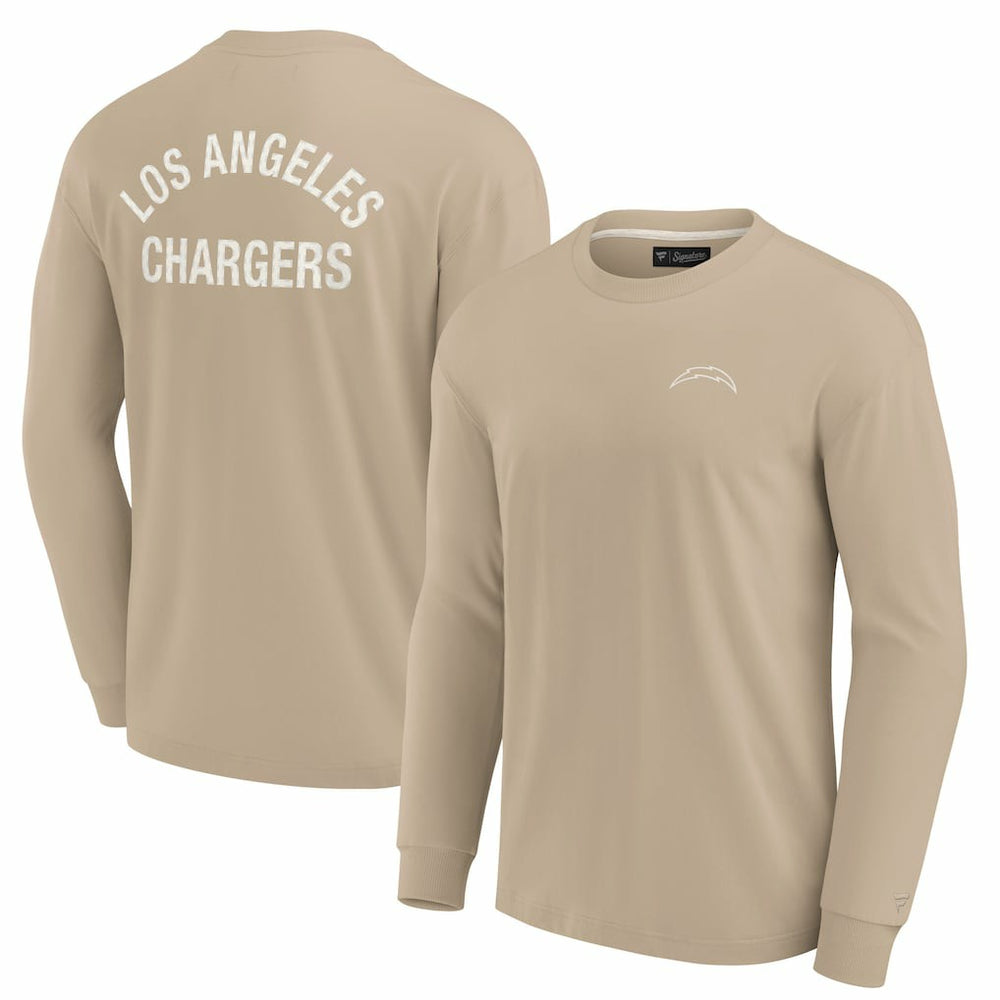 Los Angeles Chargers Unisex Elements Super Soft Long Sleeve T-Shirt - Khaki sale