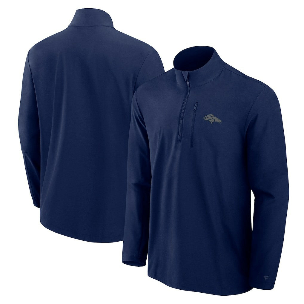Denver Broncos Front Office Micro Tonal Quarter-Zip Pullover - Navy discount