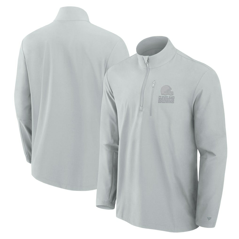 Cleveland Browns Front Office Micro Tonal Quarter-Zip Pullover - Gray sale