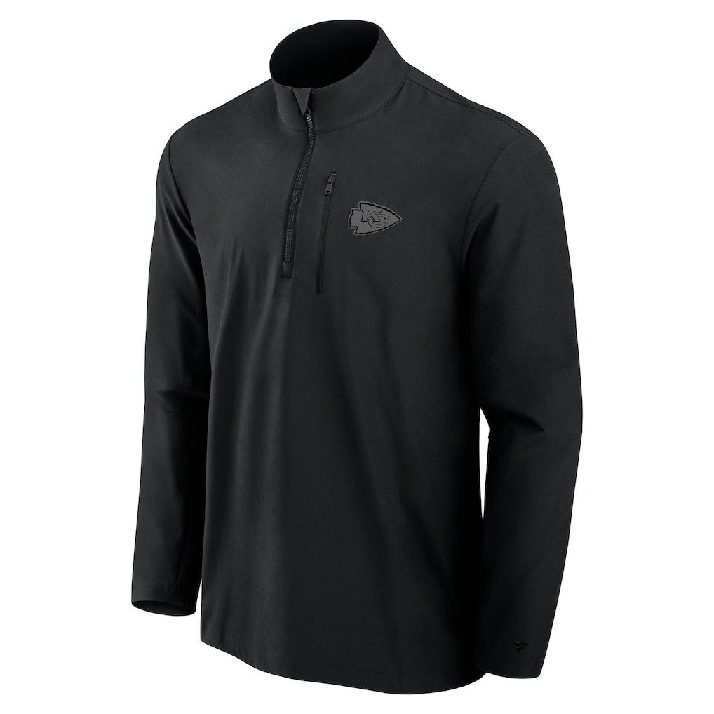 Kansas City Chiefs Front Office Micro Tonal Quarter-Zip Pullover - Black discount