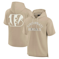 Cincinnati Bengals Unisex Elements Super Soft Fleece Short Sleeve Pullover Hoodie - Khaki discount