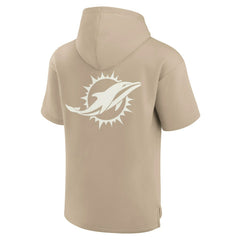 Miami Dolphins Unisex Elements Super Soft Fleece Short Sleeve Pullover Hoodie - Khaki online