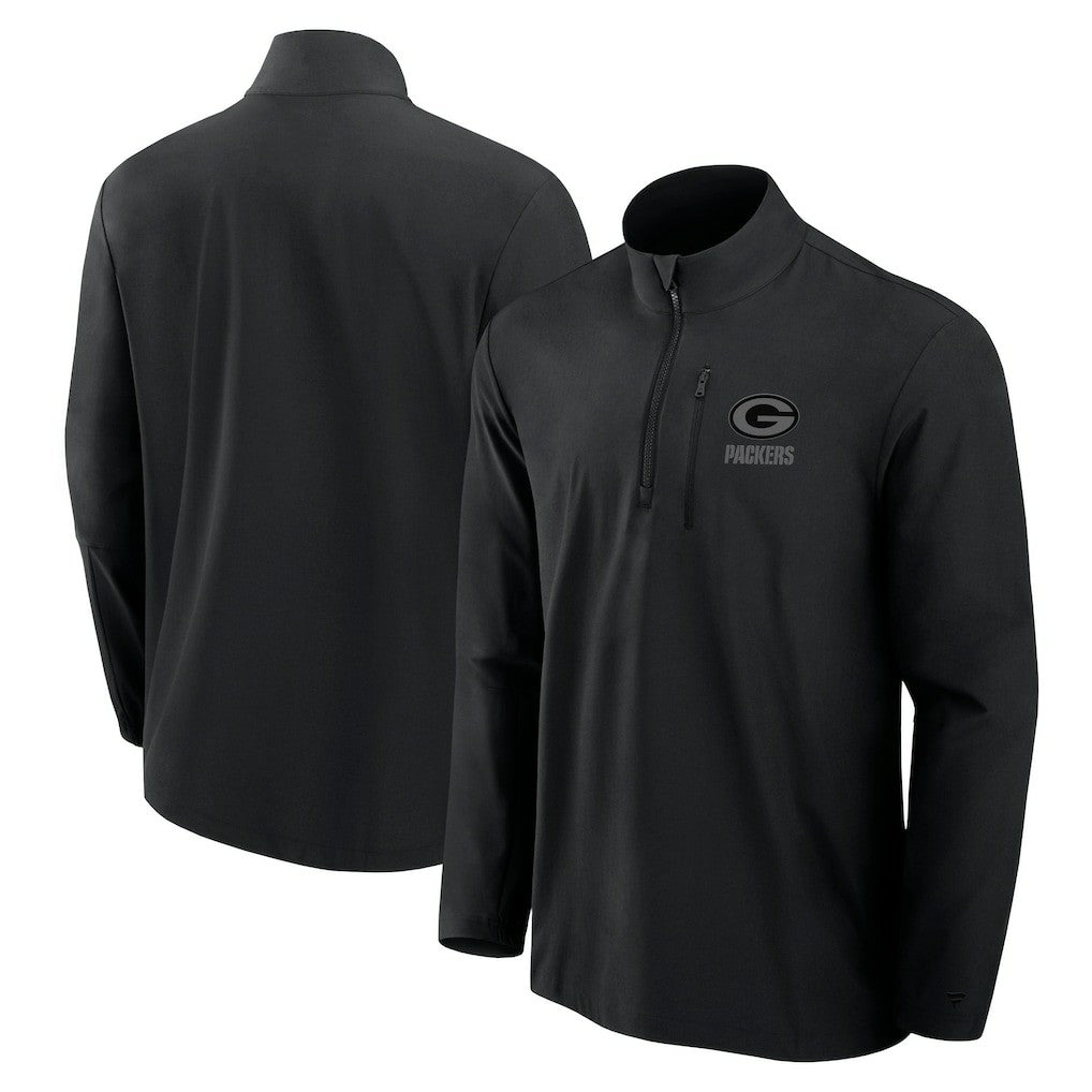Green Bay Packers Front Office Micro Tonal Quarter-Zip Pullover - Black cheap