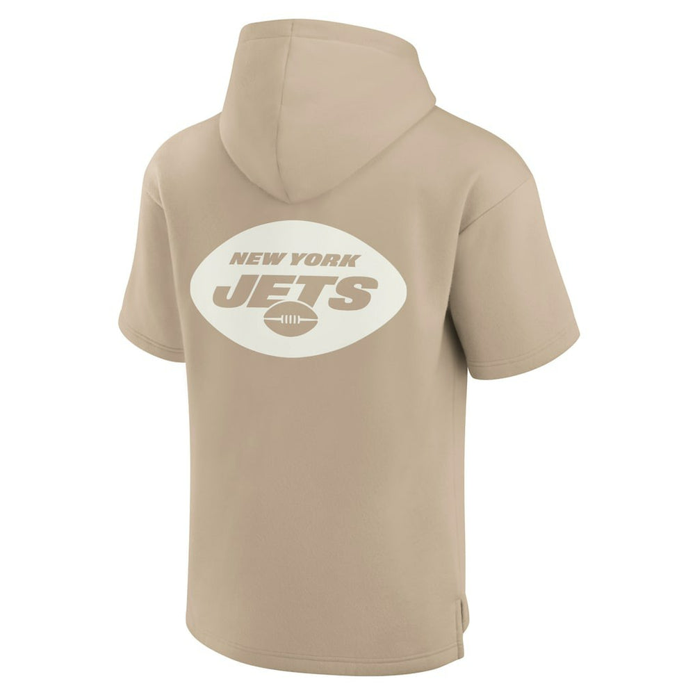 New York Jets Unisex Elements Super Soft Fleece Short Sleeve Pullover Hoodie - Khaki for sale