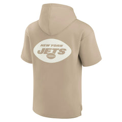 New York Jets Unisex Elements Super Soft Fleece Short Sleeve Pullover Hoodie - Khaki for sale