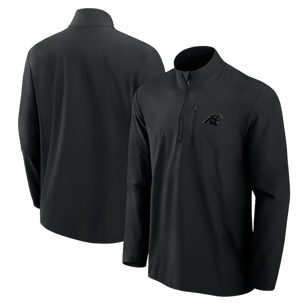 Carolina Panthers Front Office Micro Tonal Quarter-Zip Pullover - Black sale