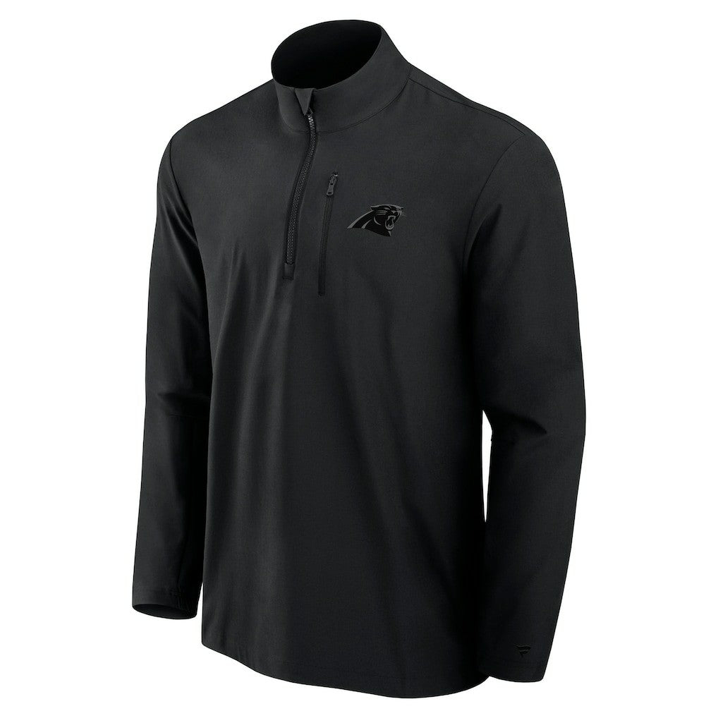 Carolina Panthers Front Office Micro Tonal Quarter-Zip Pullover - Black sale