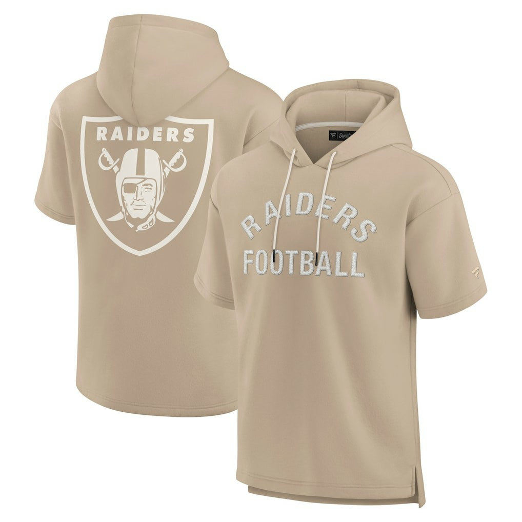 Las Vegas Raiders Unisex Elements Super Soft Fleece Short Sleeve Pullover Hoodie - Khaki online