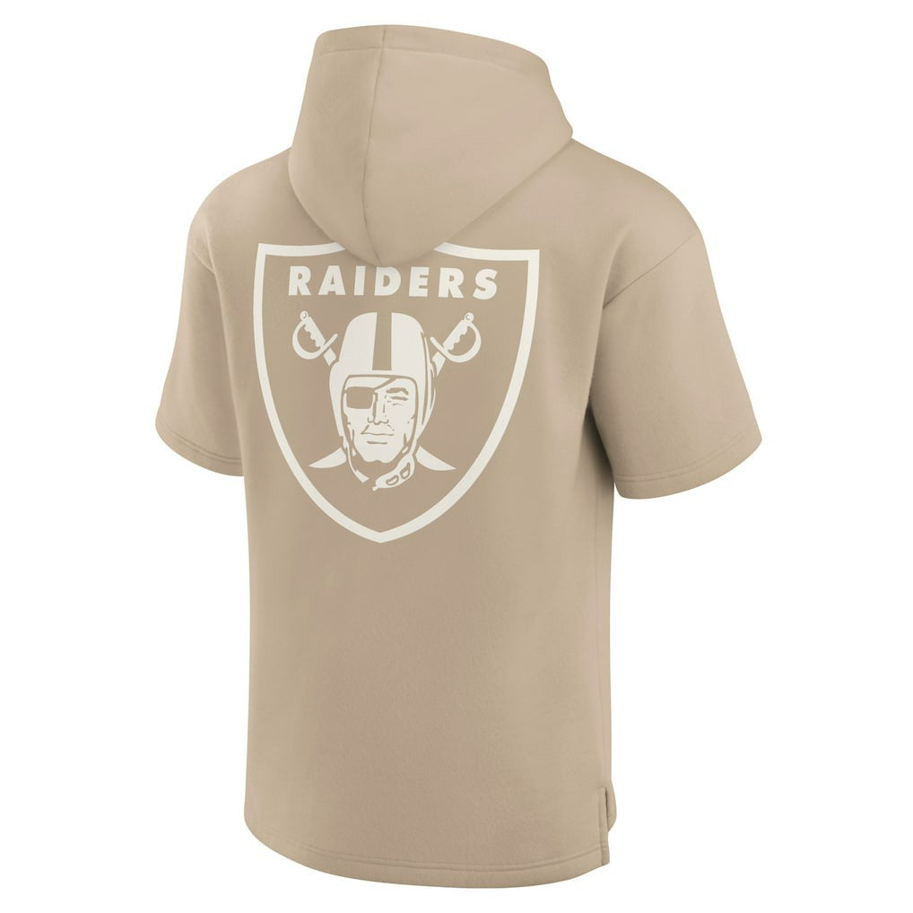 Las Vegas Raiders Unisex Elements Super Soft Fleece Short Sleeve Pullover Hoodie - Khaki online