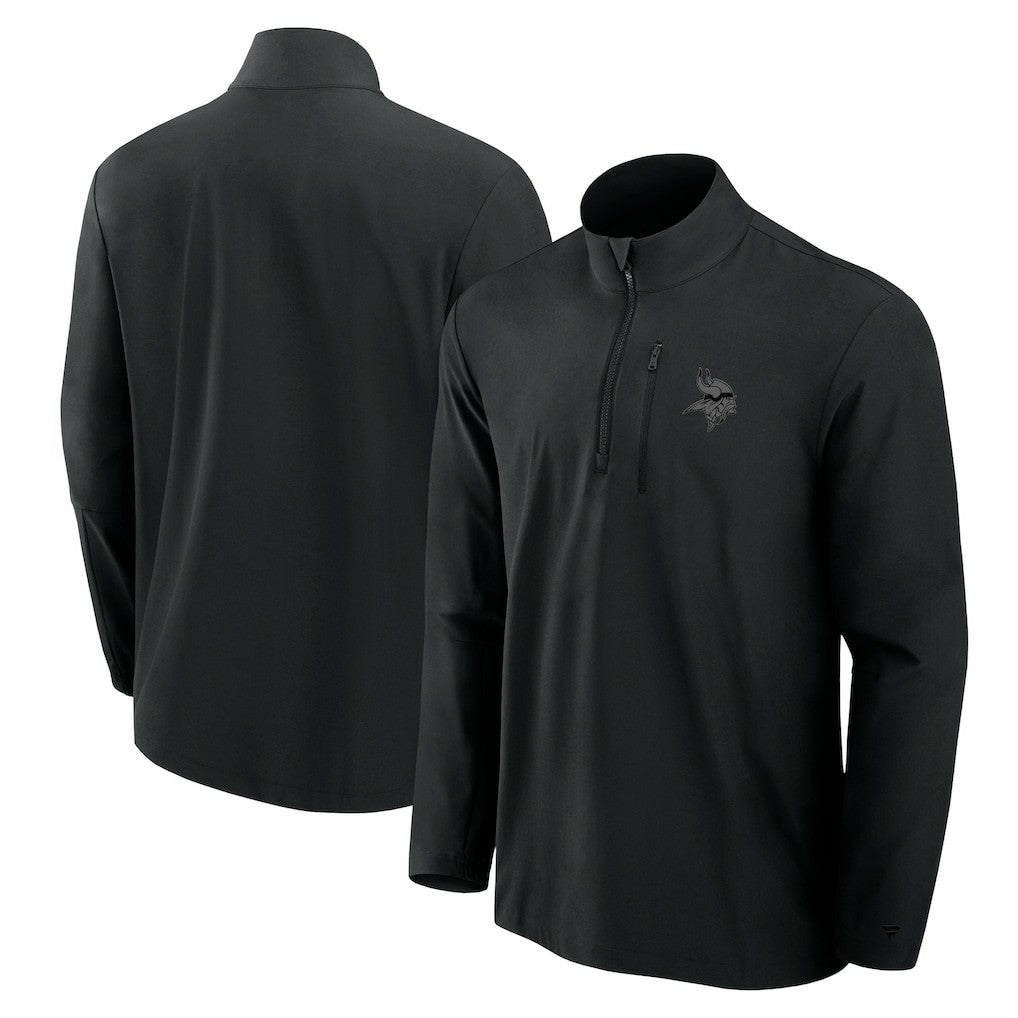Minnesota Vikings Front Office Micro Tonal Quarter-Zip Pullover - Black cheap