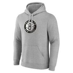 Brooklyn Nets Primary Logo Pullover Hoodie - Heather Gray | Fanatics shop